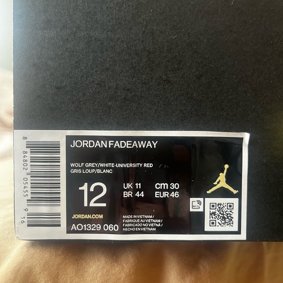 Brand New NIKE AIR JORDAN fadeaway ‘wolf grey’ - Picture 14 of 14